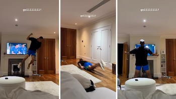 El alocado festejo de un jugador de la selección de Brasil por el gol de España ante Argentina en la final del Mundial