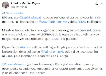 Declaraciones de Ariadna Montiel.