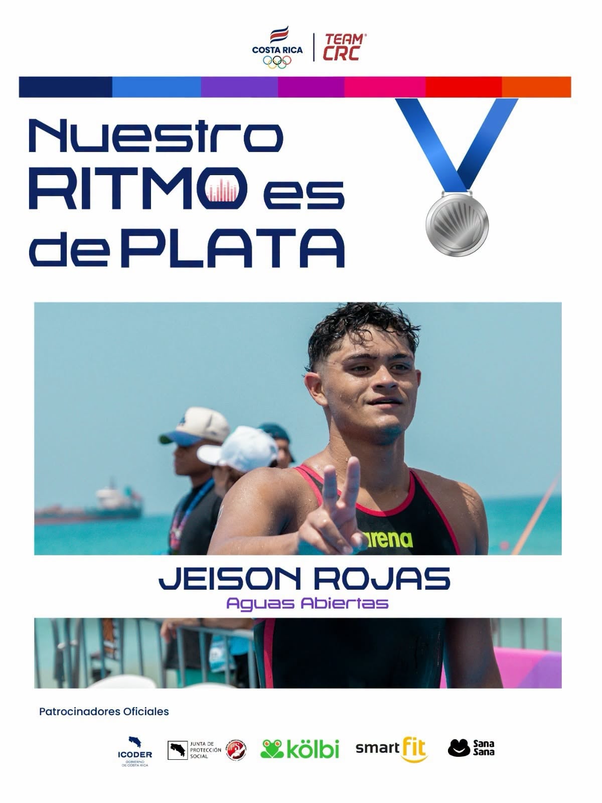 El atleta de 22 años demostró que el verdadero esfuerzo rinde frutos dentro y fuera del agua (Cortesía: Comité Olímpico Costa Rica).
