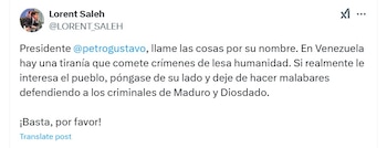 El activista venezolano cuestionó que