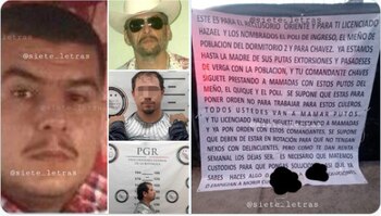 A través de una narcomanta, presuntos miembros de La Unión amenazaron a "Quique" y/o "Kiki", presuntos operadores del Cártel de Sinaloa (Foto: Twitter/ siete_letras)