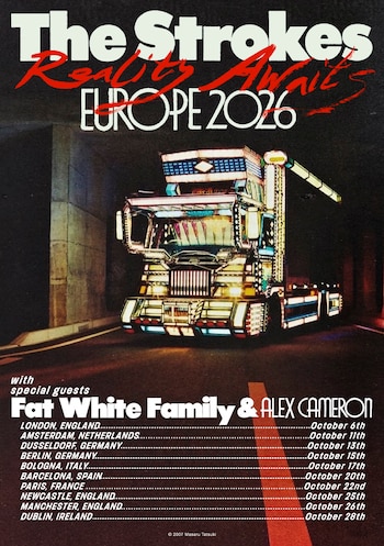Cartel de la gira europea de The Strokes 'Reality Awakes', que tendrá lugar este 2026