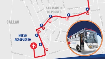 Paraderos del nuevo aeropuerto Jorge