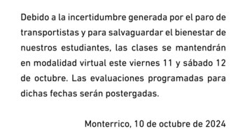 Comunicado de la Universidad de