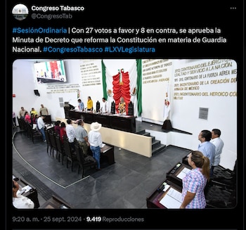 Congreso da cuenta de la