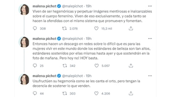 Los mensajes que compartió Malena