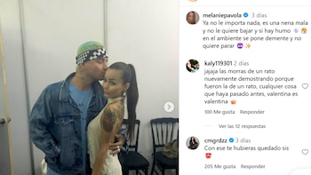 La modelo publicó fotos antiguas junto al cantante, acompañadas de una canción de J Balvin y una frase que encendió las especulaciones - crédito @melaniepavola/ Instagram