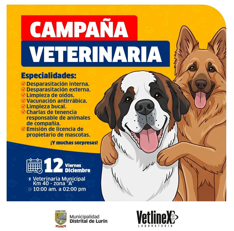 Los residentes podrán llevar a su mascotas y acceder a servicios gratis - Créditos: Municipalidad de Lurín.