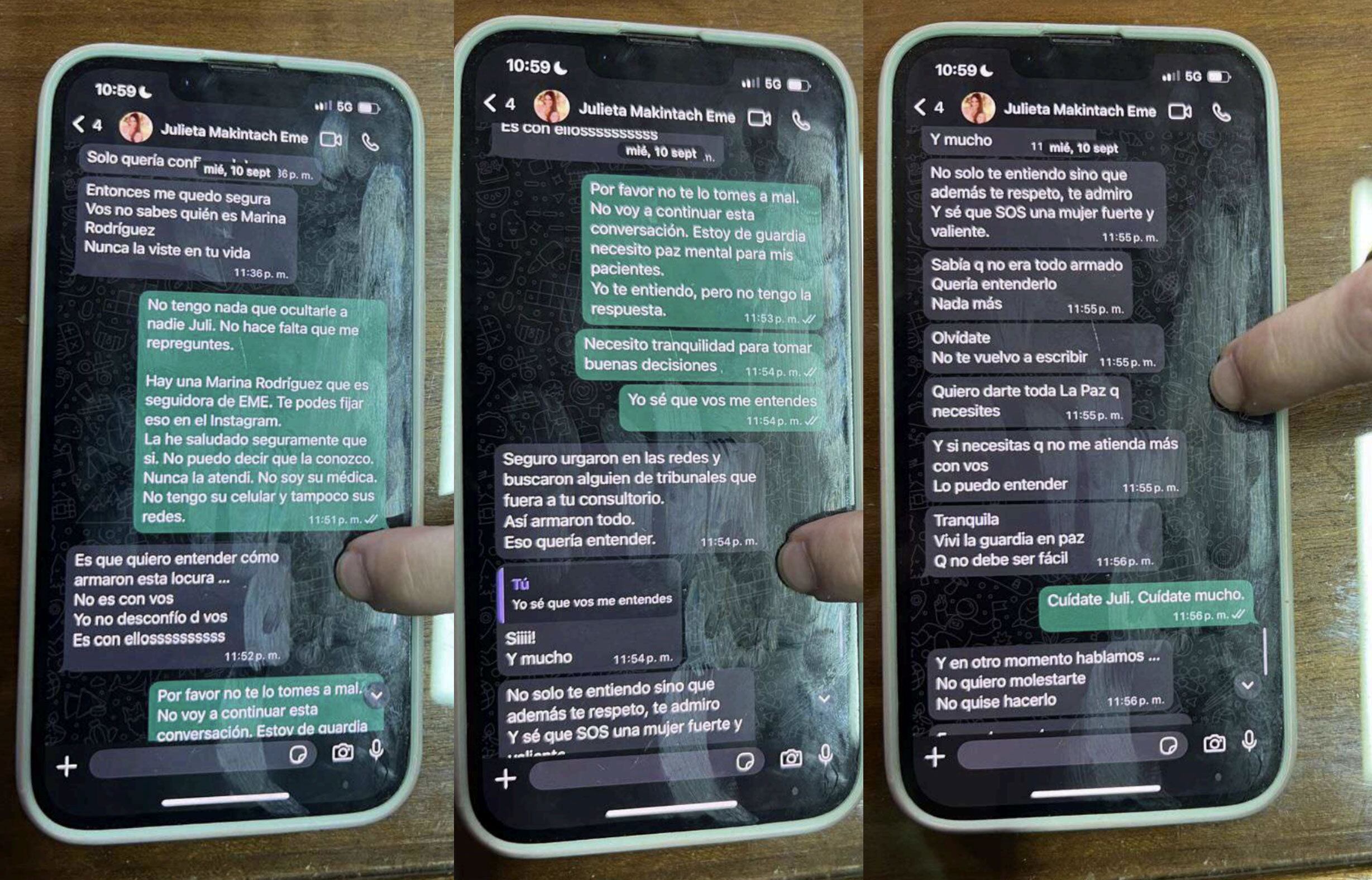 La mujer le pedía a la jueza terminar la conversación