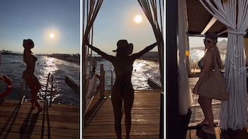 Evangelina Anderson mostró sus primeras horas en Turquía: relax y atardecer en el muelle