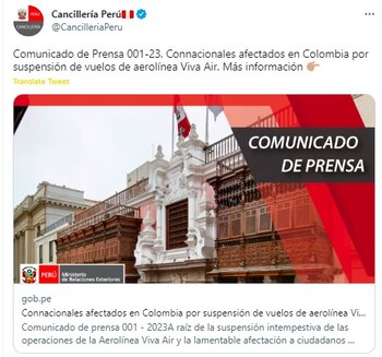 Comunicado de Cancillería