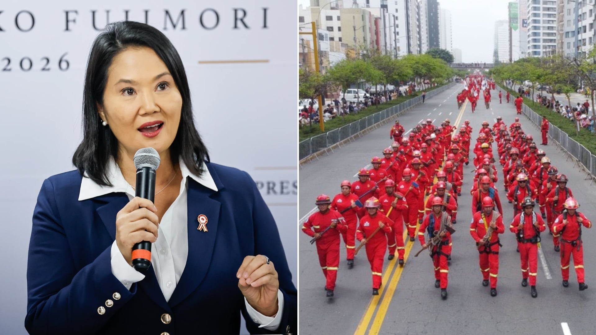 La oficina de Keiko Fujimori promete corregir la exclusión de los bomberos del desfile del 29 de julio