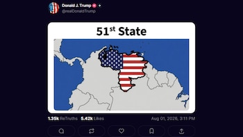 Donald Trump volvió a publicar un mapa de Venezuela como el estado 51 de EEUU
