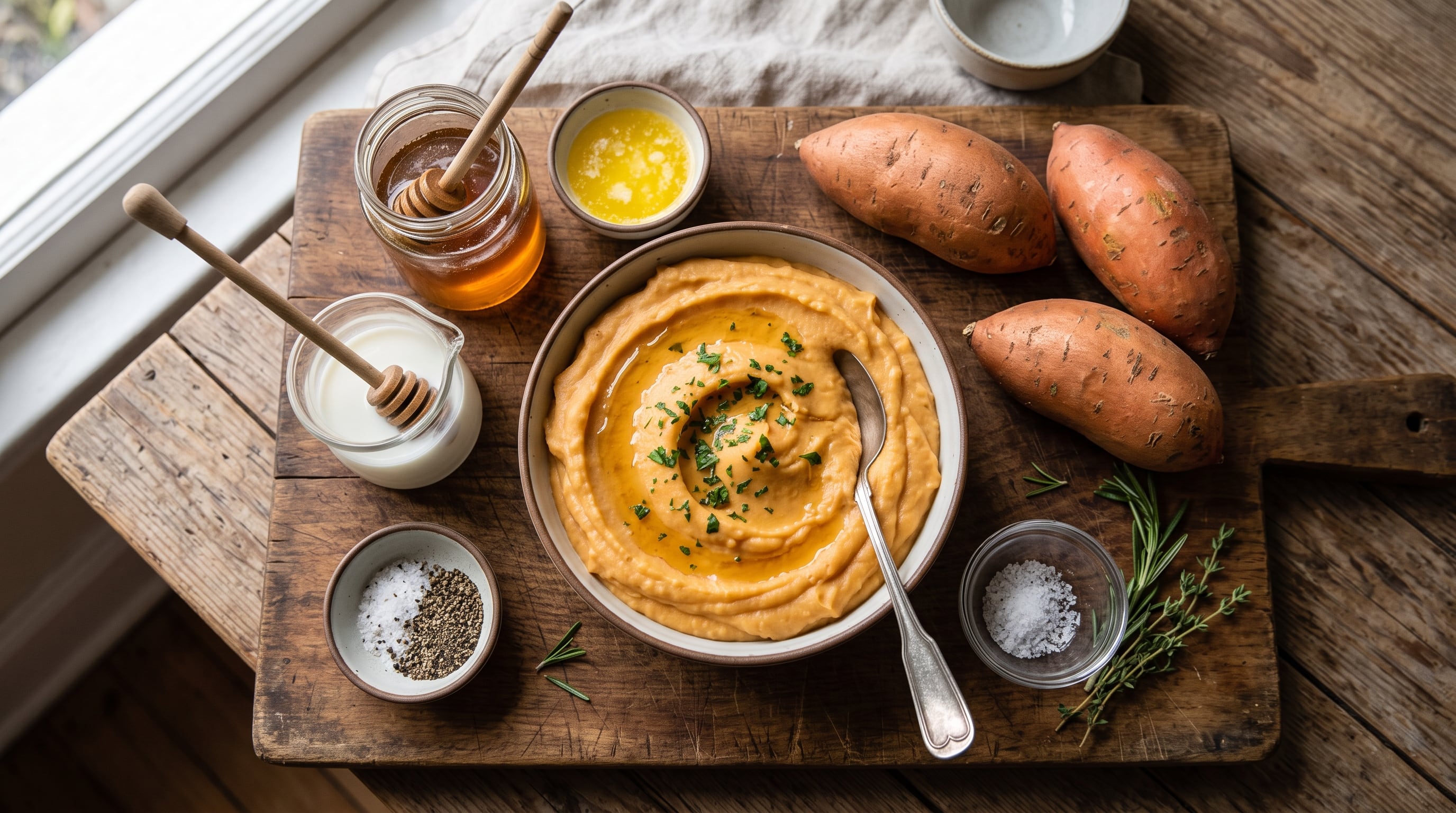 Con su color vibrante y textura suave, el puré de batata con miel evoca recuerdos de reuniones familiares y domingos en casa. Perfecto para quienes buscan una guarnición saludable y llena de sabor (Imagen Ilustrativa Infobae)