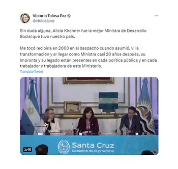 Victoria Tolosa Paz le respondió