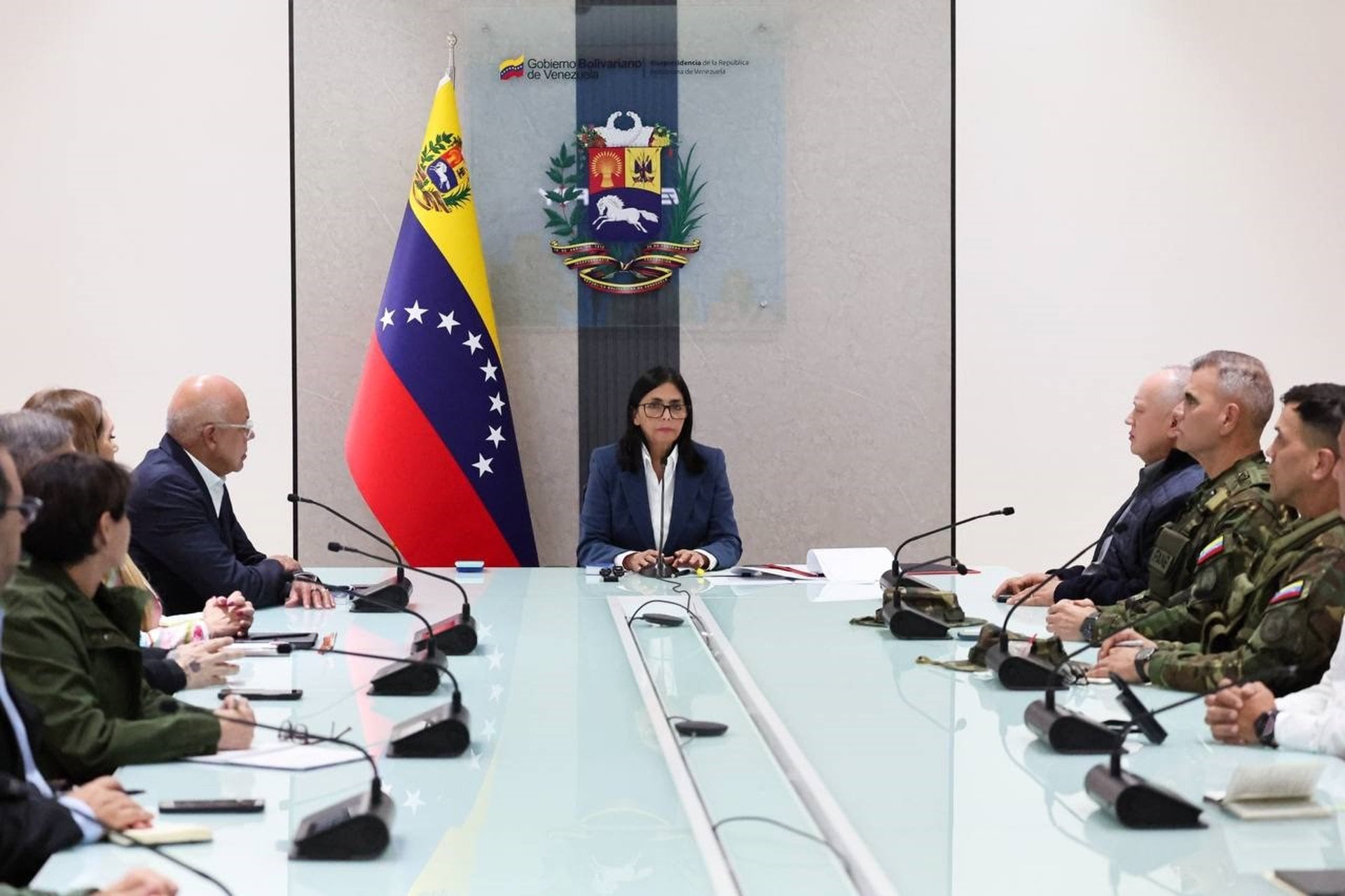 La vicepresidenta venezolana Delcy Rodríguez durante una alocución oficial transmitida por cadena nacional tras la captura de Nicolás Maduro (Europa Press)