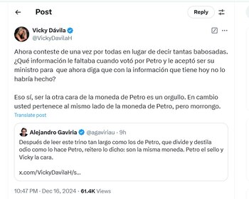 Vicky Dávila llamó "morrongo" a