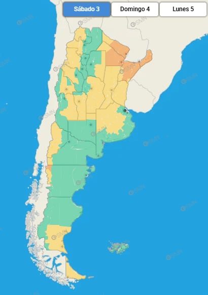 Un total de 22 provincias estarán afectadas por las alertas del sábado