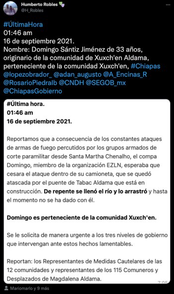 La víctima se encontraba dentro