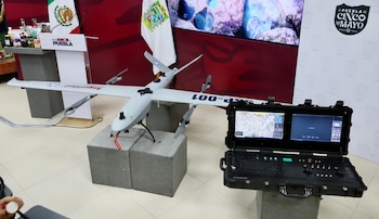 Drones y helicóptero en Puebla