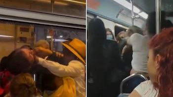 Metro CDMX: captan dos peleas