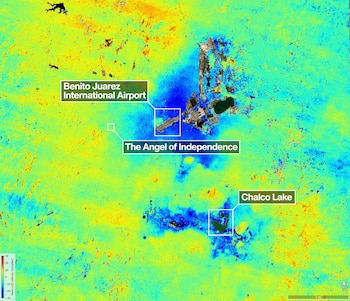 El hundimiento ha sido de 2 centímetros por año, aproximadamente (X/@NASAEarth)