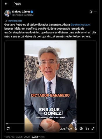 Enrique Gómez lanzó fuertes críticas