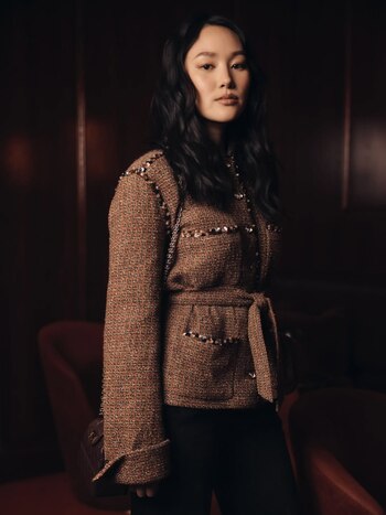 Una chaqueta gruesa en tonos