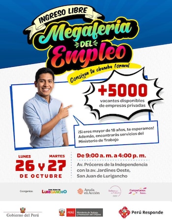 Los postulantes deberán llevar su currículum vitae impreso y un documento de identidad vigente para participar en la jornada - Créditos: MTPE.