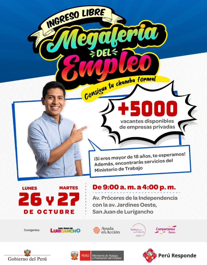 Los postulantes deberán llevar su currículum vitae impreso y un documento de identidad vigente para participar en la jornada - Créditos: MTPE.