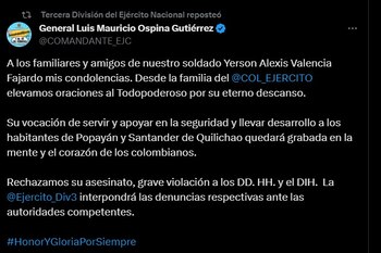 El general Luis Ospina condenó