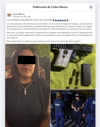 Meses antes de su asesinato, Carlos Manzo presumió la captura de "La Tía". (Facebook: Carlos Manzo)