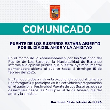 Comunicado de la Municipalidad de
