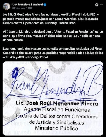 La fiscal Leonor Morales Lazo fue destituida del Ministerio Público de Guatemala junto a otros seis fiscales de su sección.
