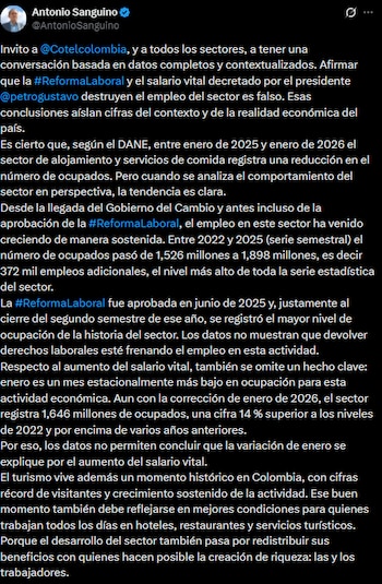 El ministro de Trabajo defendió