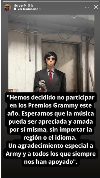 El lider de la banda Kim Namjoom, mejor conocido como RM, publicó el comunicado junto a una foto sacada durante el rodaje del videoclip de 2.0 - (Instagram)