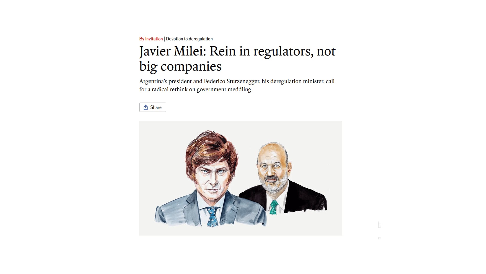 La columna de opinión en el semanario inglés de economía