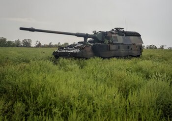Un cañón autopropulsado alemán Panzerhaubitze
