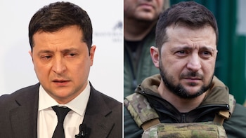 A la izquierda, Volodimir Zelensky