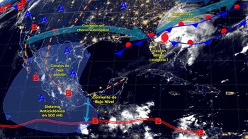Mapa de los sistemas meteorológicos que influirán en el clima de México este jueves 10 de octubre