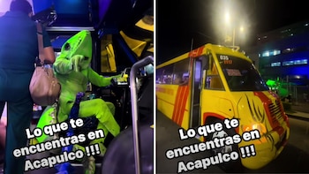 Conductor de autobús roba sonrisas al recorrer Acapulco disfrazado de iguana: “México vuelve a superar a la IA”