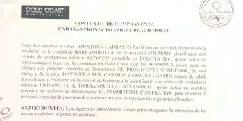 Documento de compraventa de la