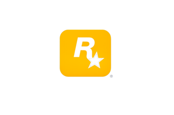 Logo de Rockstar Games en un recuadro amarillo con esquinas redondeadas. Muestra una "R" mayúscula negra y una estrella blanca en la parte inferior derecha.