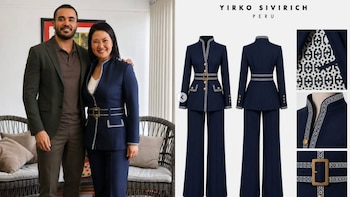 Yirko Sivirich y el traje que le diseño a Keiko Fujimori. IG