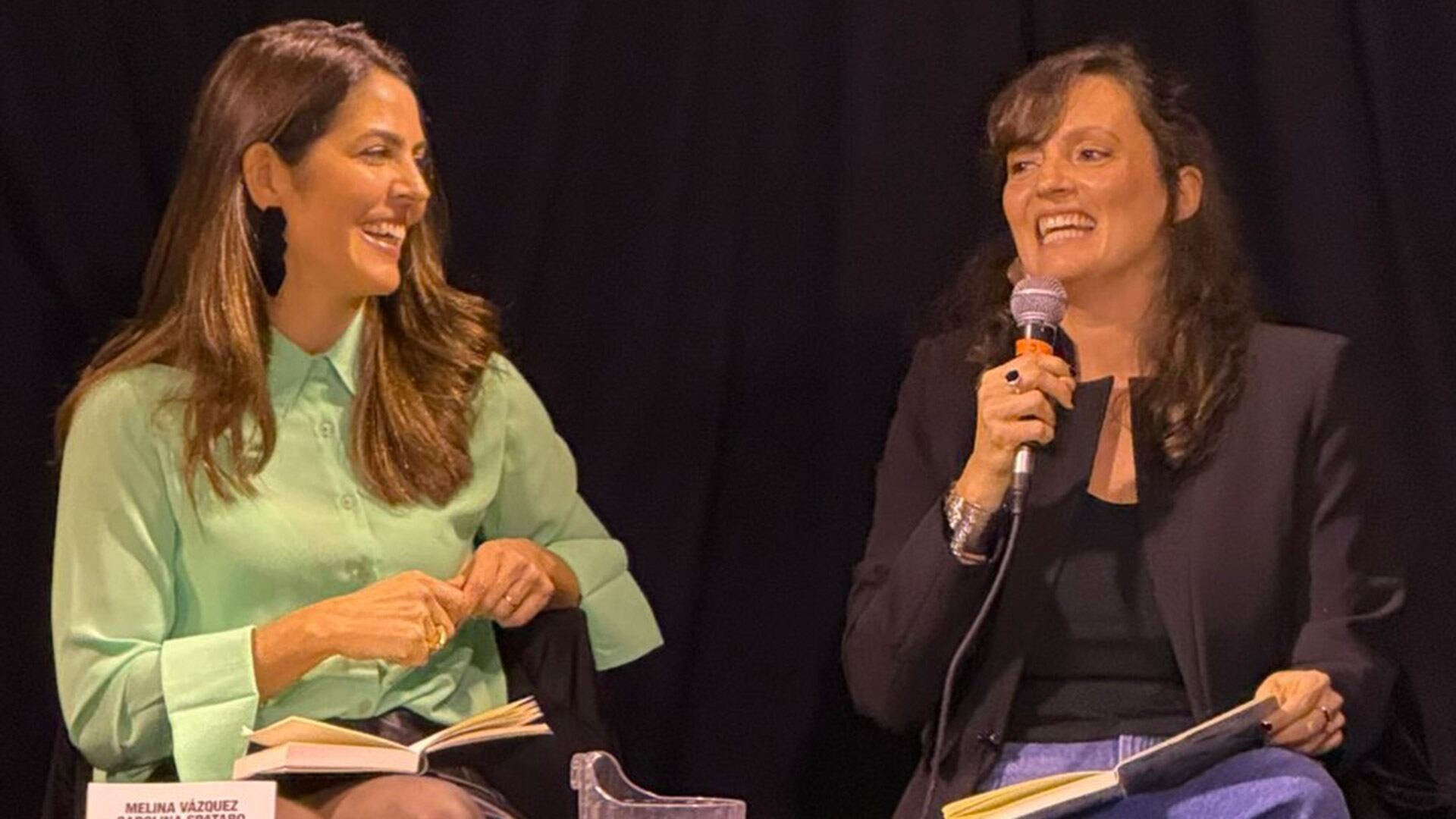 Melina Vázquez y Carolina Spataro en la presentación de