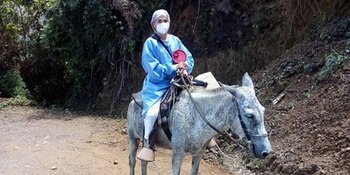 Vacunas llegan a caballo en