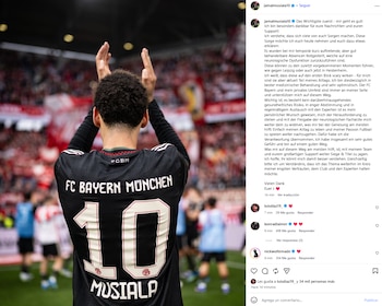 La publicación de Jamal Musiala