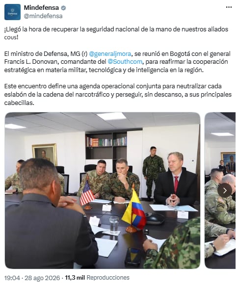 Estrategia conjunta: Estados Unidos y Colombia intensifican operaciones antinarcóticos - crédito @mindefensa/X