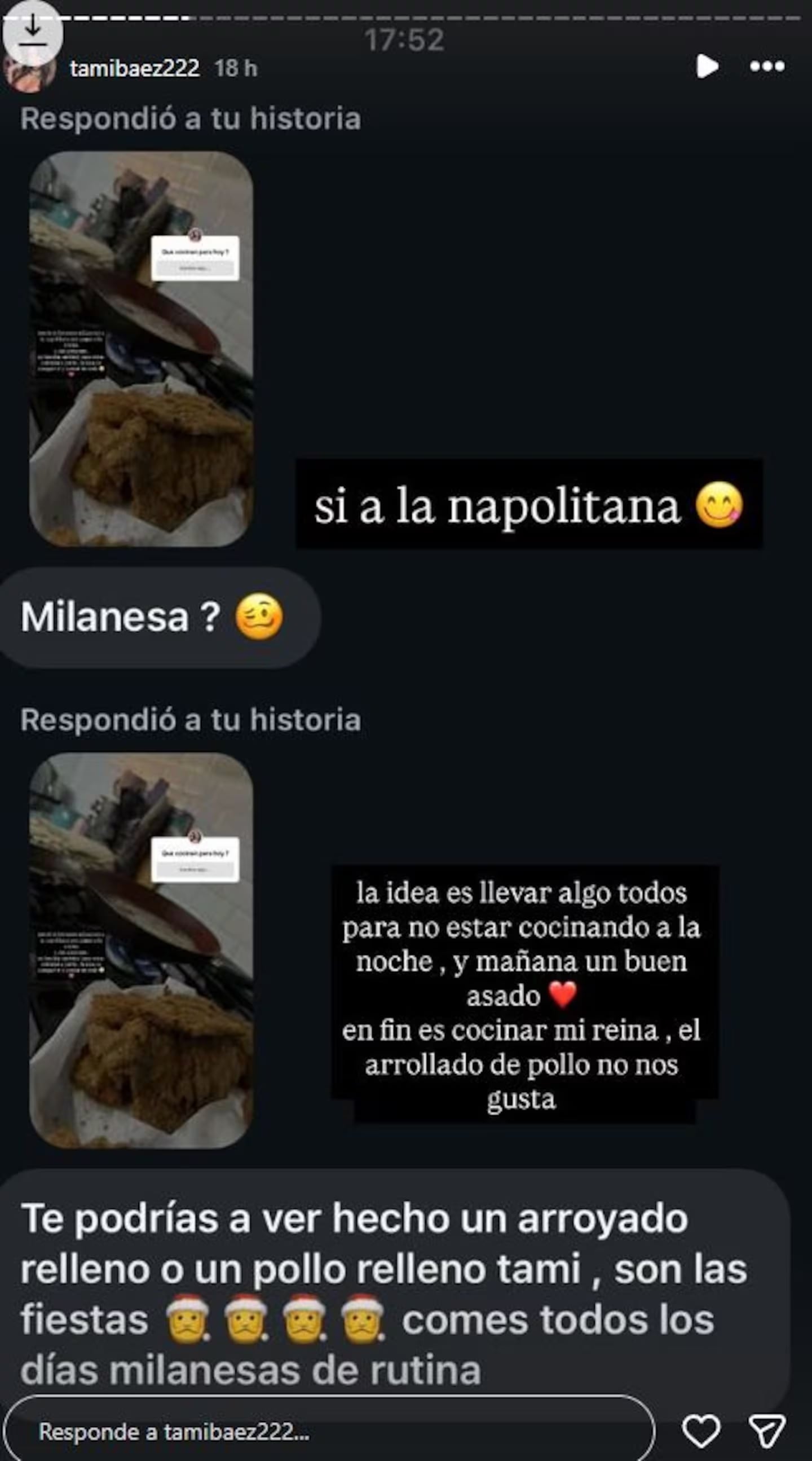 En Navidad, Tamara respondió las críticas que recibió por la cena que preparó para su familia (Instagram)
