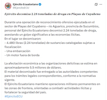 El decomiso de 2,2 toneladas